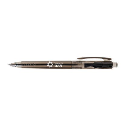 Stylo Bille En PET Recyclé – FANG Noir Translucicde Avec Marquage