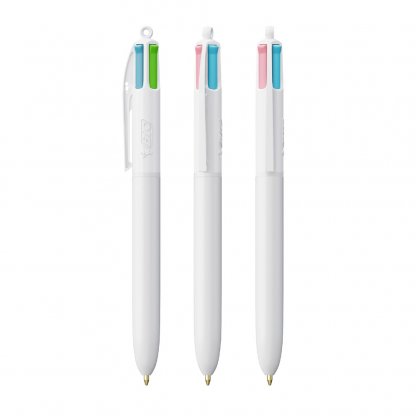 Stylo Bille 4 Couleurs Couleur Tendance BIC 4 COLOURS FASHION Blanc