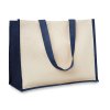 Sac Shopping En Toile De Jute Laminé Et Coton 39x31x16cm CAMPO DE FIORI Bleu