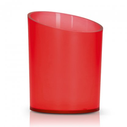 Pot à Crayons En Plastique Polystyrène PEN POT Rouge Translucide