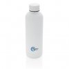 Bouteille Isotherme En Acier Inoxydable Recyclé 500ml BIMPAC Blanche Avec Marquage Bouteille Isotherme En Acier Inoxydable Recyclé 500ml BIMPAC Blanche Avec Marquage