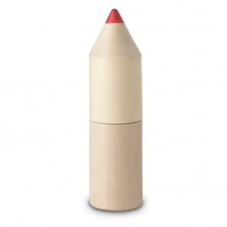 12 petits crayons de couleur dans tube en bois publicitaire - Fermé - COLORET