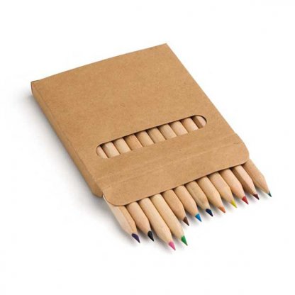 12 Petits Crayons De Couleur Publicitaire En Bois COLOR SET