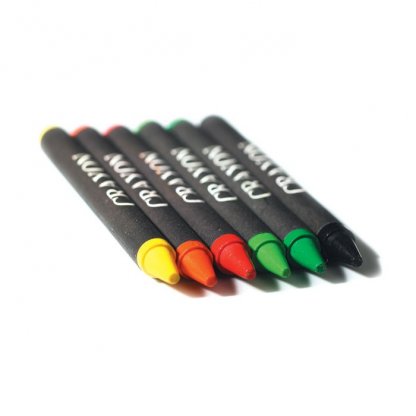 6 Petits Crayons De Cire Noirs Publicitaire Crayons BRABO