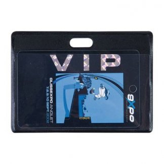 Badge publicitaire en PVC - horizontal - VIP - PVB