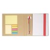 Bloc Carré + Notes + Stylo En Carton Recyclé Publicitaire Rouge Ouvert QUINCY