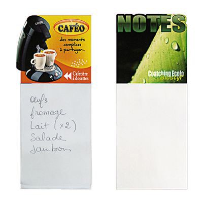 Bloc Notes Repositionnables Magnétique à Votre Forme Publicitaire Café BLANC MAGNET