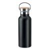 Bouteille Isotherme Personnalisé De 500ml En Inox Et Bambou Noir HELSINKI