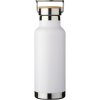 Bouteille Isotherme Promotionnelle En Acier Inoxydable Et Bambou 480ml Blanc THORYA