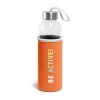 Bouteille Personnalisée En Verre Avec Housse En Soft Shell 520ml Logo Orange RAISE
