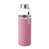 Bouteille Personnalisée En Verre Avec Housse Néoprène 500ml Rose UTAH GLASS