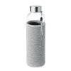 Bouteille Promotionnel En Verre Avec Housse Néoprène 500ml Gris UTAH GLASS