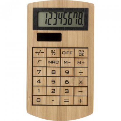 Calculatrice De Poche Solaire Publicitaire En Bambou Solaire BAMBOSOL