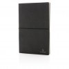 Carnet De Notes A5 Personnalisé En Cuir Recyclé Gris Anthracite Debout ECO VOYAGE