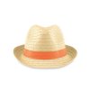 Chapeau Personnalisable En Paille De Papier Orange BOOGIE Chapeau Personnalisable En Paille De Papier Orange BOOGIE