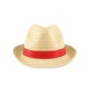 Chapeau Promotionnel En Paille De Papier Rouge BOOGIE Chapeau Promotionnel En Paille De Papier Rouge BOOGIE