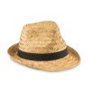 Chapeau Publicitaire En Paille Naturelle Noir MONTEVIDEO Chapeau Publicitaire En Paille Naturelle Noir MONTEVIDEO