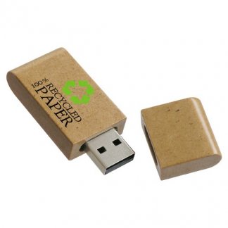 Clé USB publicitaire en papier recyclé - ouverte -  NATURA PAPIER