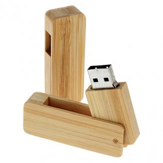 Clé USB publicitaire pivotante en bois ou bambou - PRING