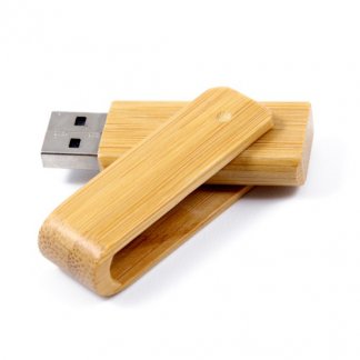 Clé USB publicitaire pivotante en bois ou bambou - TURN