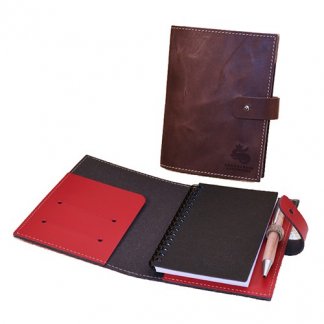 Conférencier A6 publicitaire en cuir recyclé - MINI CONFERENCIER