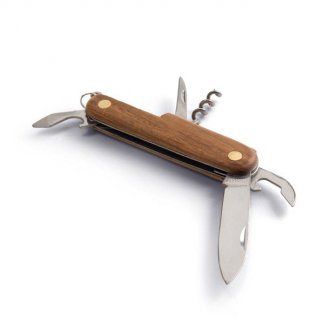 Couteau pliable 5 fonctions publicitaire en bois - CANIF