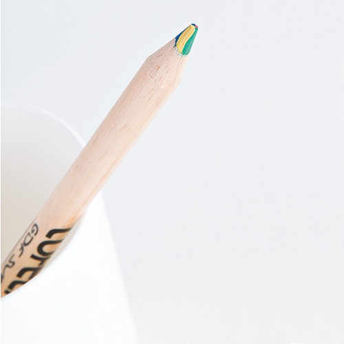 Crayon mine 4 couleurs personnalisé en bois certifié - FULL