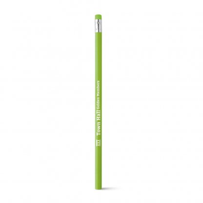 Crayon Personnalisé Avec Tête Gomme En Bois Vert Clair Avec Logo ATENEO