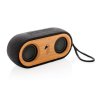 Double Enceinte Bluetooth Personnalisée En Bambou Et Tissu écologique Avec Logo BAMBOO XD