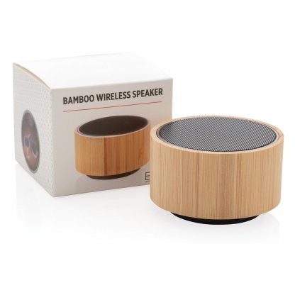 Enceinte Bluetooth Publicitaire En Bambou 3W Avec Boite ROUND SOUND