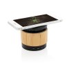 Enceinte Personnalisable Bluetooth Avec Chargeur Induction En Bambou Dessus 3W ROUND SOUND