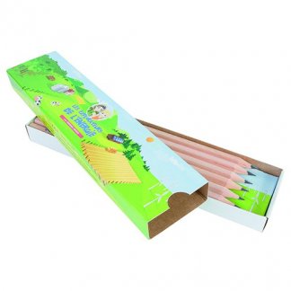 Etui-fourreau publicitaire en carton pour 3, 6 ou 12 crayons - Blanc