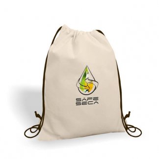 Gym bag personnalisé en coton naturel - 160g - Marquage Quadri - GAYA