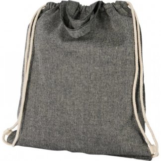 Gym bag promotionnel en coton recyclé avec poignées  - 150g - 38x42cm - cordons gris - PHEEBAS