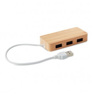 Hub USB publicitaire 3 ports en bambou - VINA