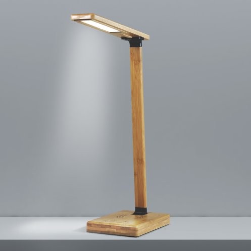 Lampe bureau et chargeur sans fil en bambou - 10W - NEAT LIGHT - Vertlapub