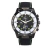 Montre Personnalisable Tendance Noire Surpiqures Vertes TURBO