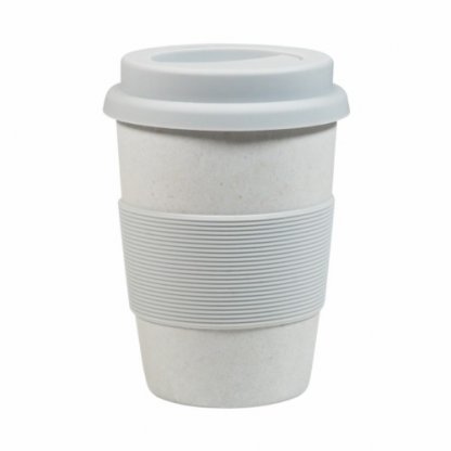 Mug Personnalisable Avec Couvercle 350ml En Bioplastique Gris MUGRY