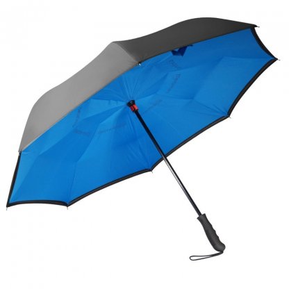 Parapluie Réversible Promotionnel En Bouteilles Plastiques Recyclées Bleu REVERSO