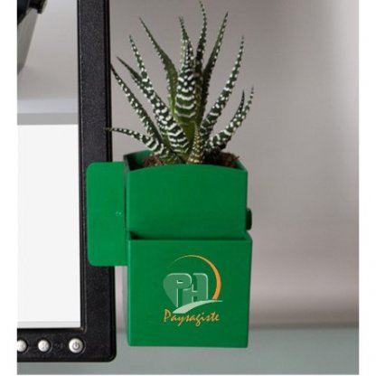 Plante Dépolluante Dans Pot Recyclé Publicitaire Spécial écran Ordinateur Vert Sur écran LA VEGETAL BOX