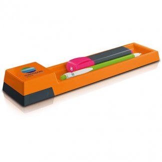 Plumier-règle publicitaire de 20 cm en plastique polystyrène - Orange - POP CASE