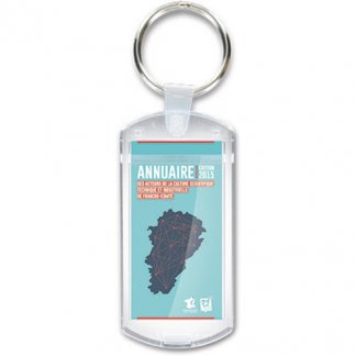 Porte-clés porte-étiquette publicitaire en plastique ABS et SAN - Transparent