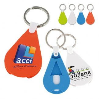 Porte-clés, porte-jeton promotionnel en plastique ABS - Toutes couleurs