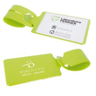 Porte étiquettes pour bagages publicitaire en PVC - Marquage 1 couleur