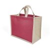 Sac Shopping Publicitaire En Jute Et Coton Rouge JUCO