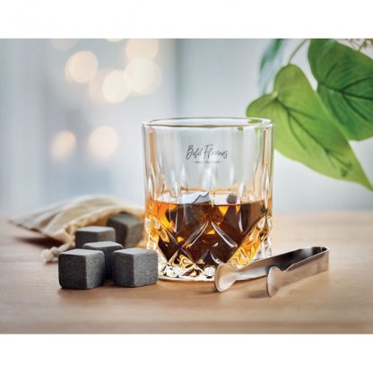 Set à Whisky Sans Boite En Bambou INVERNESS Avec Marquage Sur Verre