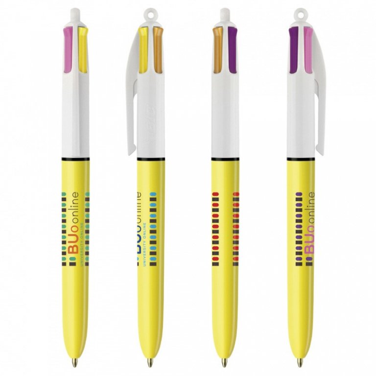 Stylo bic 4 couleurs personnalisé avec couleurs encres tendances France BIC 4 COLOURS SUN