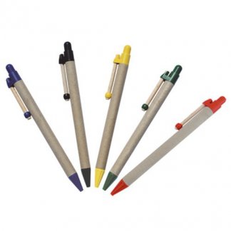 Stylo bille publicitaire en papier recyclé - 5 couleurs - CARTON