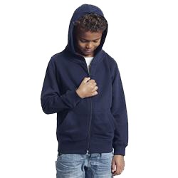 Sweatshirt avec zip enfant publicitaire à capuche en coton biologique - bleu marine - HOODIE ZIP KIDS