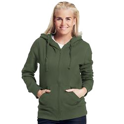 Sweatshirt Avec Zip Femme Publicitaire à Capuche En Coton Biologique Kaki HOODIE ZIP LADIES